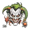 evil joker tattoo design idea