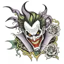evil joker tattoo design idea