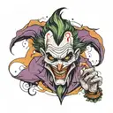 evil joker tattoo design idea