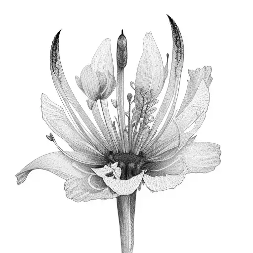 camas lilies and california poppies tattoo design idea