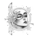 femme signe astro balance tattoo design idea