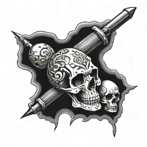 mace weapon with a skull instead tattoo design idea