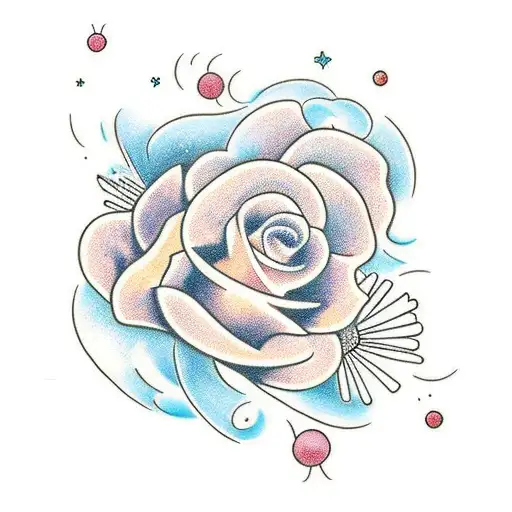 flores com estrela do mar  tattoo design idea