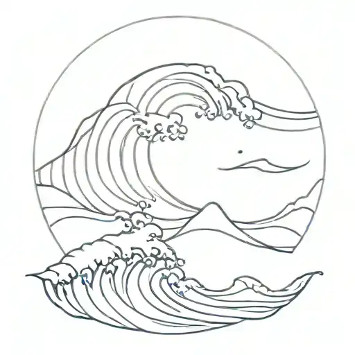 ocean wave tattoo design idea
