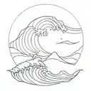 ocean wave tattoo design idea