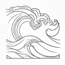 ocean wave tattoo design idea