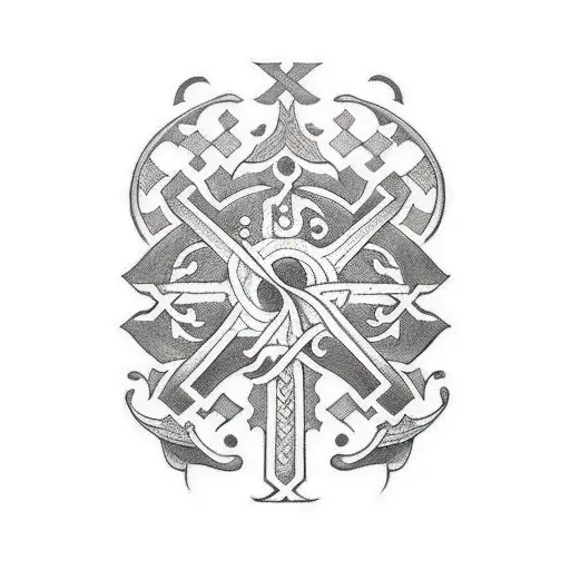 Coptic cross  tattoo design idea