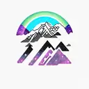 Mt Everest with aurora borealis  tattoo design idea