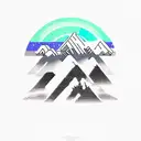 Mt Everest with aurora borealis  tattoo design idea