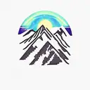 Mt Everest with aurora borealis  tattoo design idea