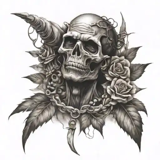 voodoo leg sleeve tattoo design idea