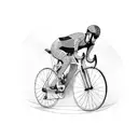 A cyclist conquering a winding road through the Basque Country tattoo design idea