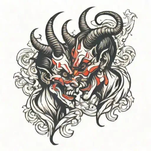 devil whispering  tattoo design idea