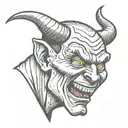 Devil whispering in ear tattoo design idea