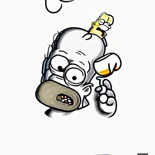 homer Simpson devil tattoo design idea