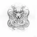 d m initials tattoo design idea