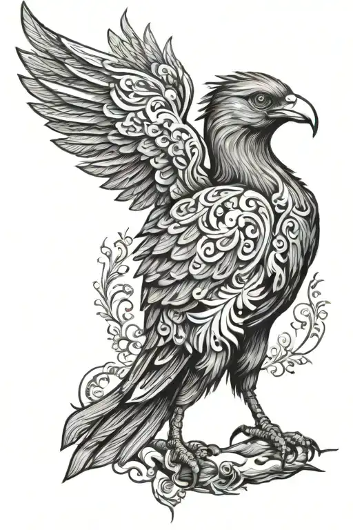 fenix bird tattoo design idea