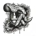 whispers crawling hand candle tattoo design idea