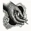 whispers crawling hand candle tattoo design idea