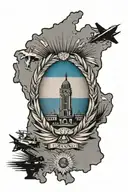 Map of Argentina. Flag of Argentina. A war plane Argentinian. An obelisk tattoo design idea