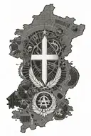 Map of Argentina. Flag of Argentina. A war plane Argentinian. An obelisk tattoo design idea