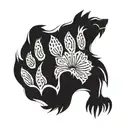 bear paw outline tattoo design idea