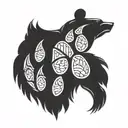bear paw outline tattoo design idea