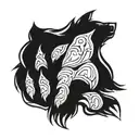 bear paw outline tattoo design idea