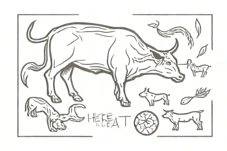 here eat meat tattoo design idea