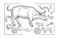 here eat meat tattoo design idea