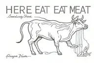 here eat meat tattoo design idea