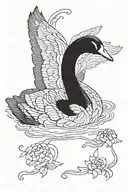 Black swan with large shadow over it tattoo design idea