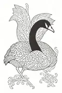 Black swan with large shadow over it tattoo design idea