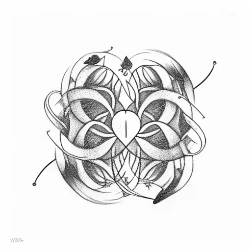 3 hearts surrounded by thorns connected to large heart. Centered around an hourglass tattoo design idea