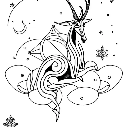 Gazelle constellation tattoo design idea