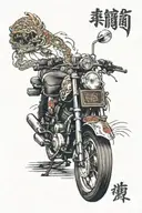 motor bike tattoo design idea