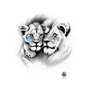 lion and cub  tattoo design idea
