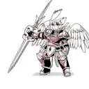 warrior guardian angel tattoo design idea