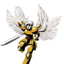 warrior guardian angel tattoo design idea