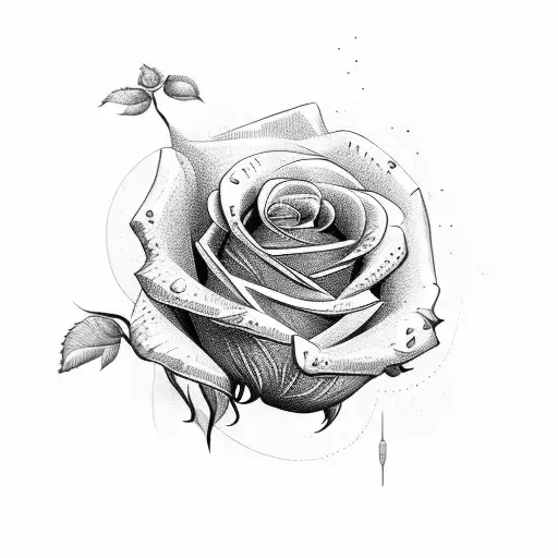 roses and tribal  tattoo design idea