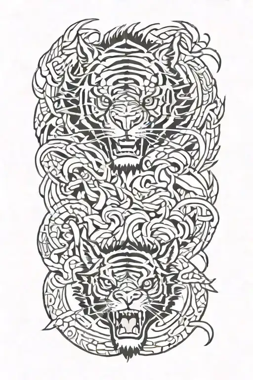 dragon and tiger tattoo design idea