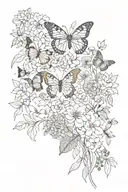 animals and flowers tattoo design idea