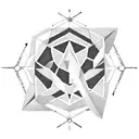 Hexagon constellation with a Sagittarius  arrows tattoo design idea