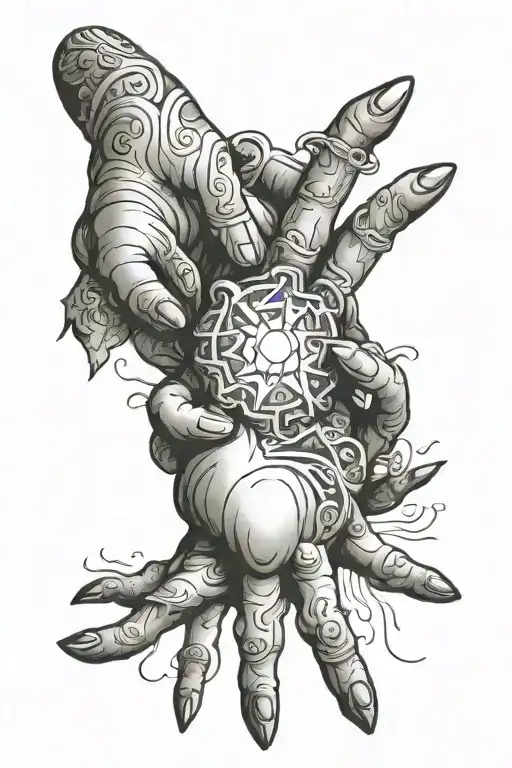 hand of god tattoo design idea