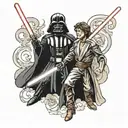 darth vader vs anakin tattoo design idea