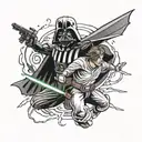 darth vader vs anakin tattoo design idea