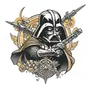 darth vader vs anakin tattoo design idea