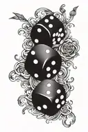 dice rolling and the words one life, one chance, one opportunity  tattoo design idea