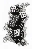 dice rolling and the words one life, one chance, one opportunity  tattoo design idea