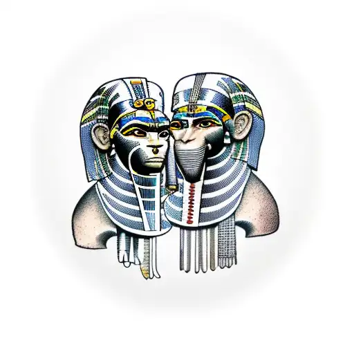 Apes dressed as ancient Egyptians tattoo design idea